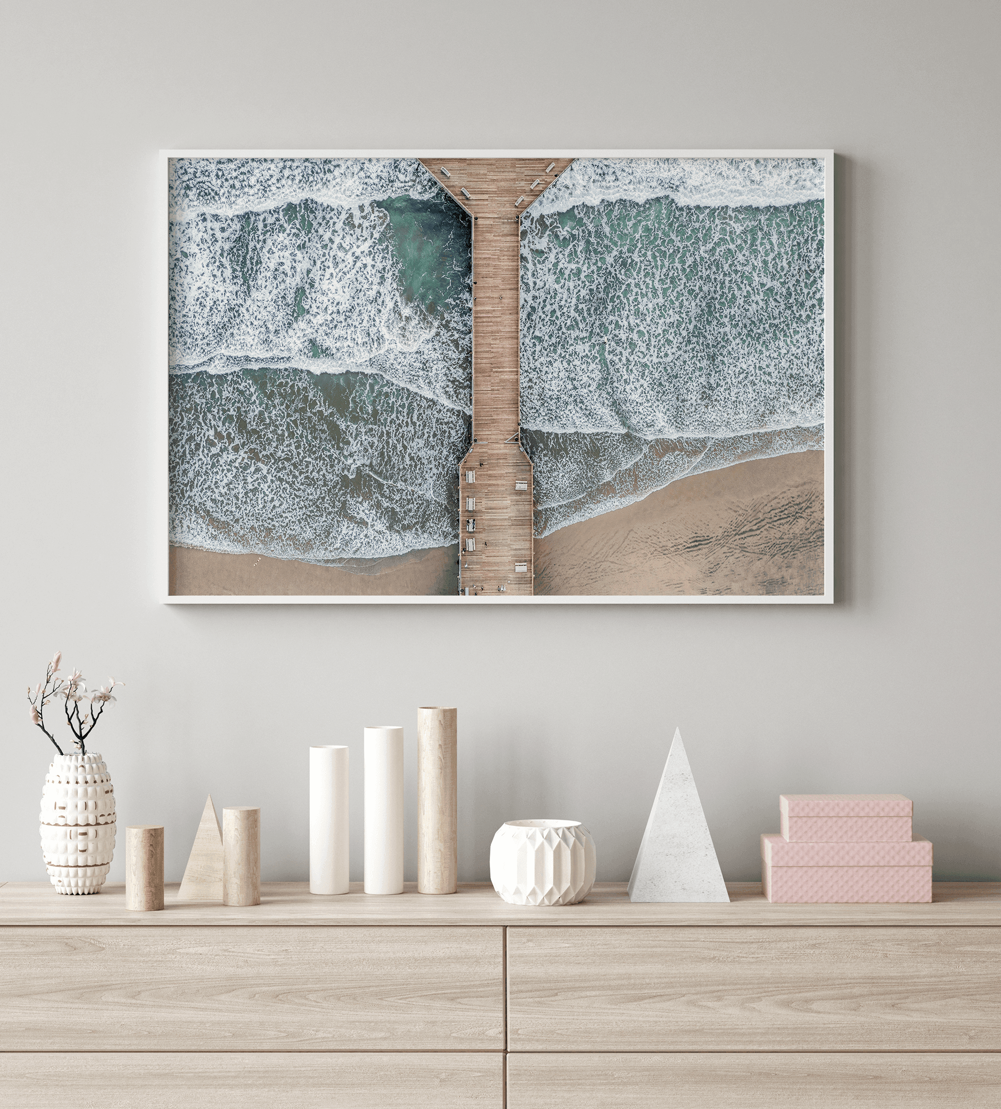 Aerial Ocean Pier - Inframe