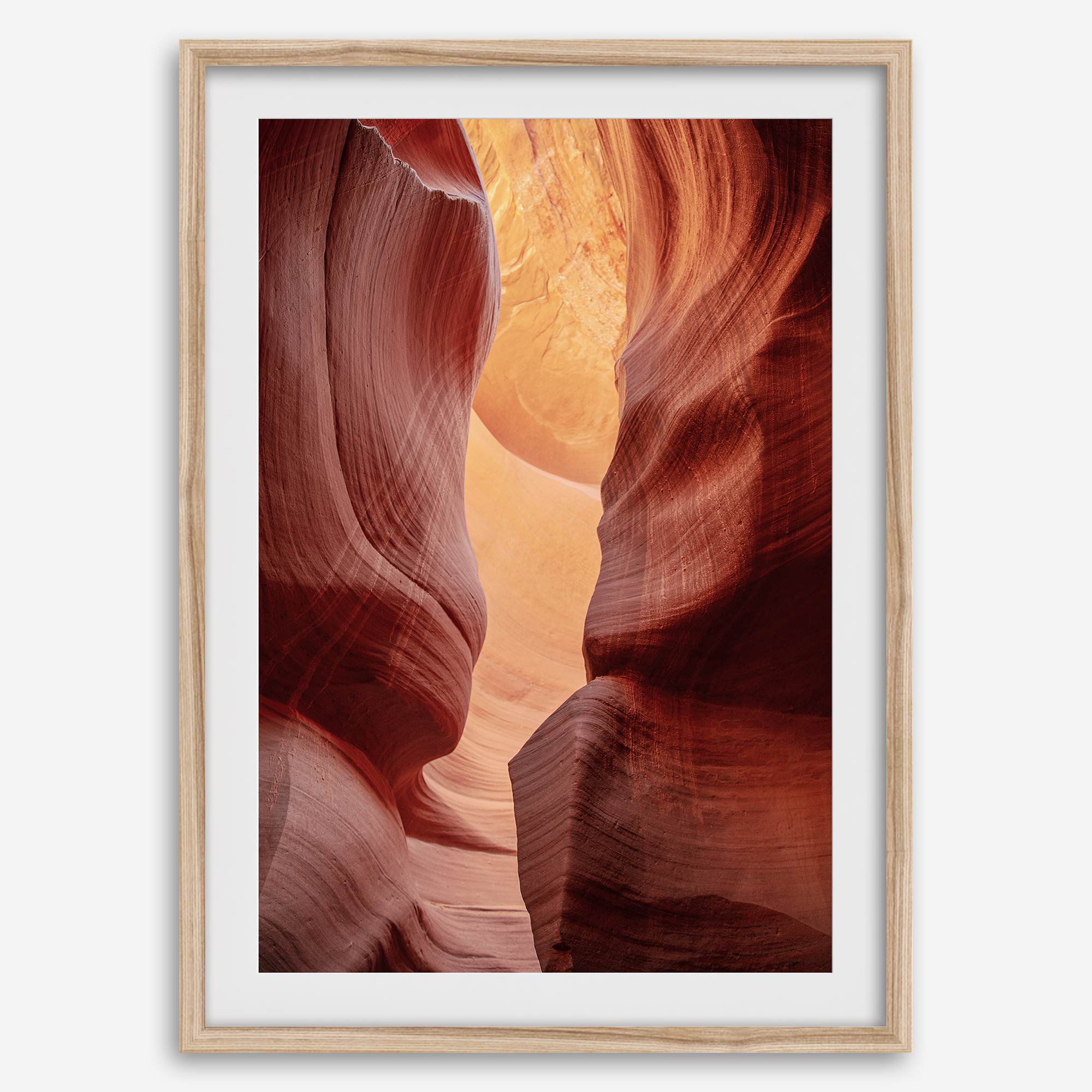 This Arizona desert wall art showcases the texture, light, and colors of the famous Antelope Canyon.