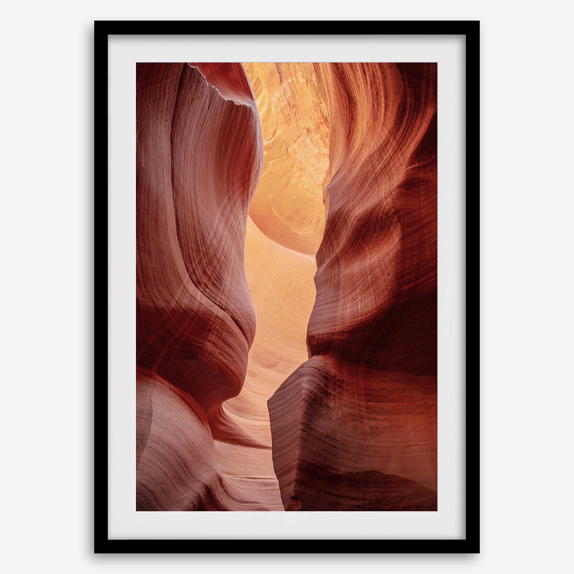 This Arizona desert wall art showcases the texture, light, and colors of the famous Antelope Canyon.
