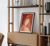 A fine art Arizona Desert print showcasing Antelope Canyon in Arizona. The three layers of rocks in varying colors and creamy textures create a stunning minimalist desert landscape, with vibrant reds and oranges adding warmth to any space.