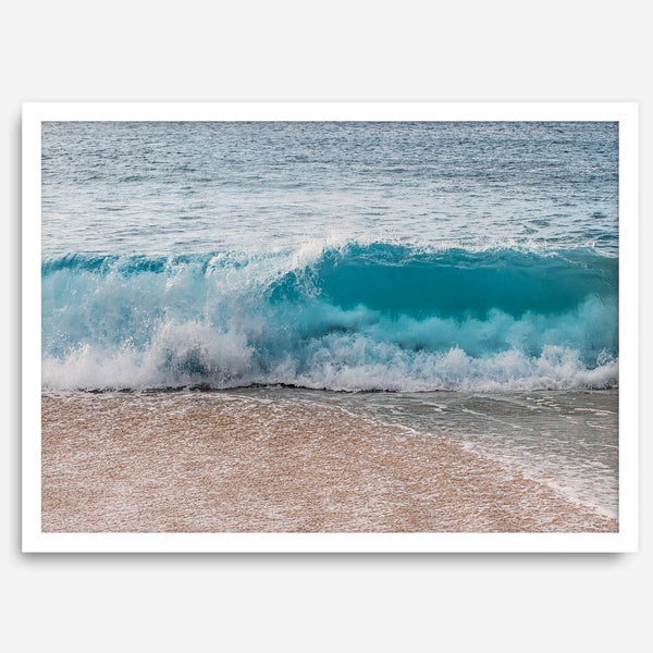 Minimalist Beach Fine Art Photography Print - Large Ocean Wave Wall Art, Framed or Unframed Hawaii Surf Coastal Artwork for Home Decor