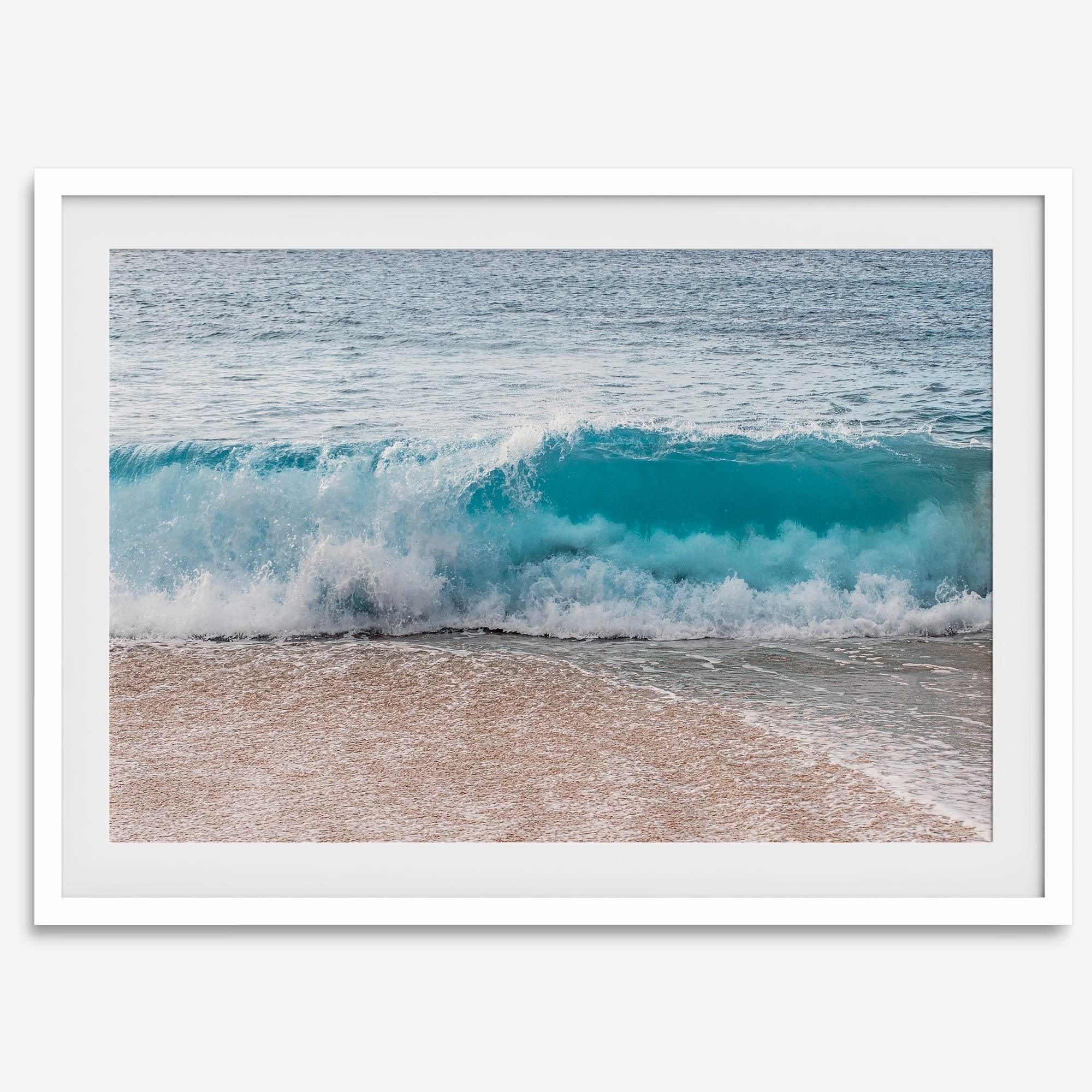 Minimalist Beach Fine Art Photography Print - Large Ocean Wave Wall Art, Framed or Unframed Hawaii Surf Coastal Artwork for Home Decor