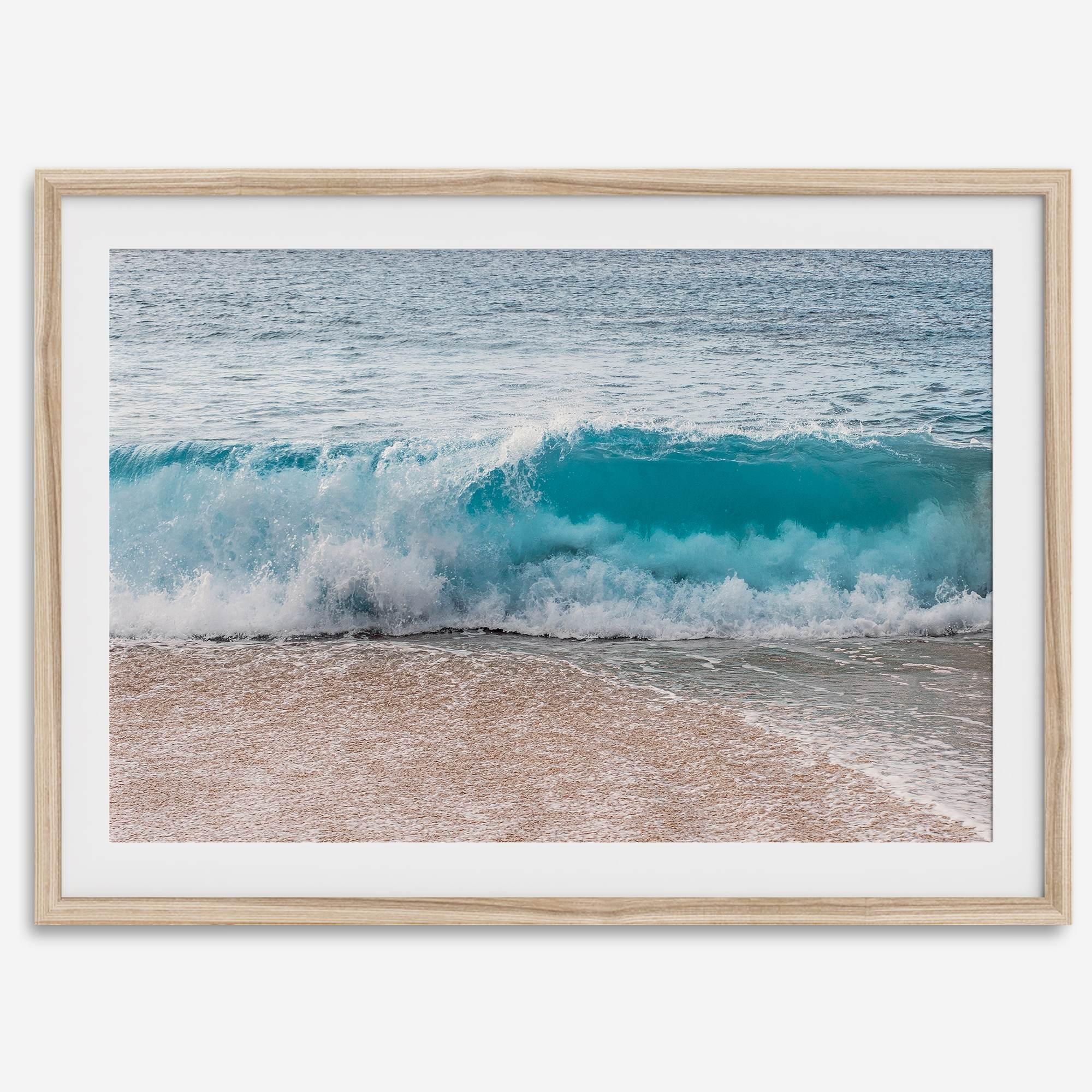 Minimalist Beach Fine Art Photography Print - Large Ocean Wave Wall Art, Framed or Unframed Hawaii Surf Coastal Artwork for Home Decor