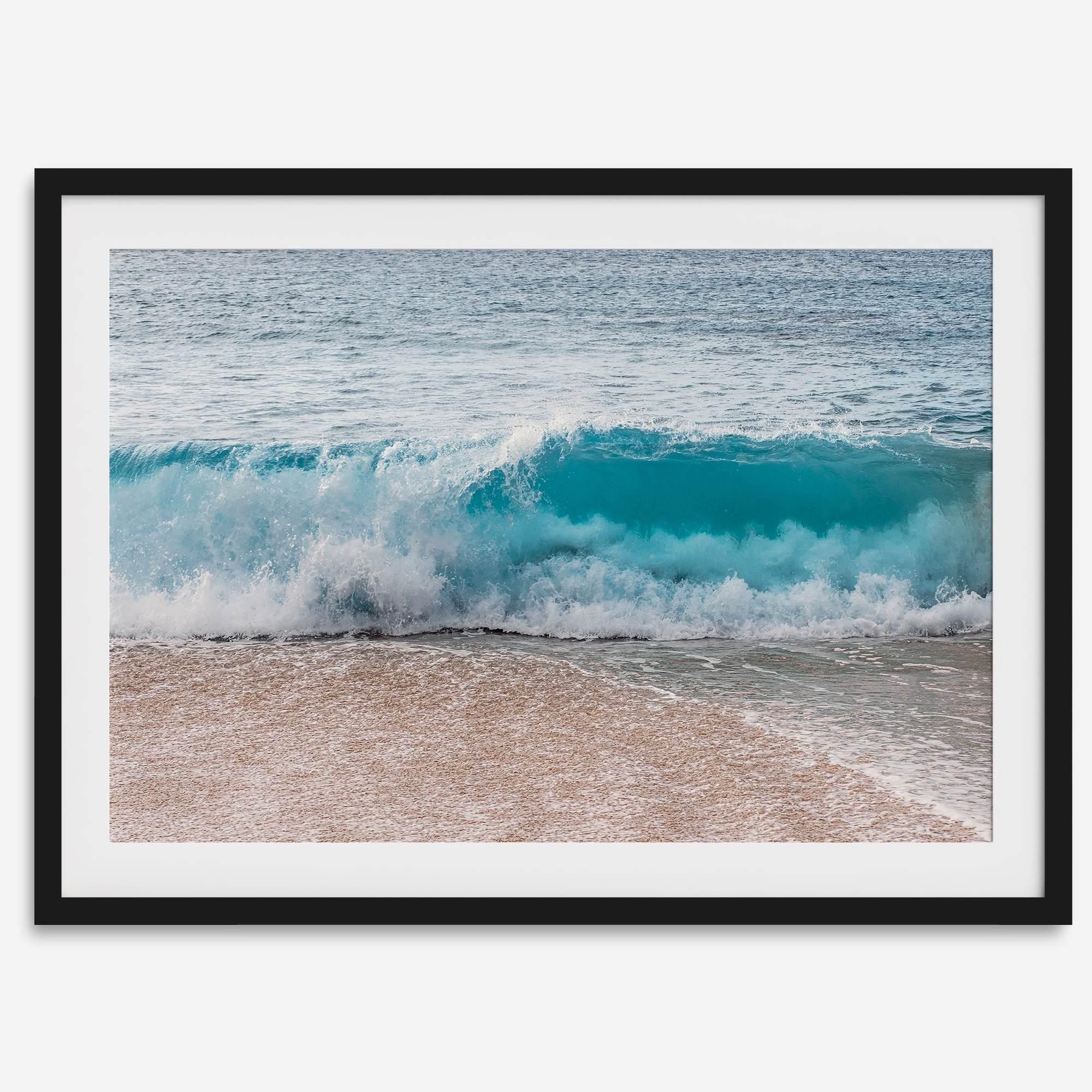 Minimalist Beach Fine Art Photography Print - Large Ocean Wave Wall Art, Framed or Unframed Hawaii Surf Coastal Artwork for Home Decor