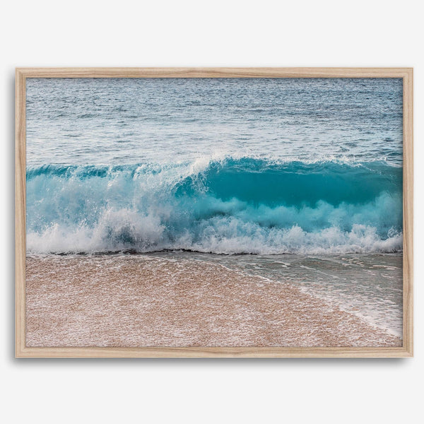 Minimalist Beach Fine Art Photography Print - Large Ocean Wave Wall Art, Framed or Unframed Hawaii Surf Coastal Artwork for Home Decor