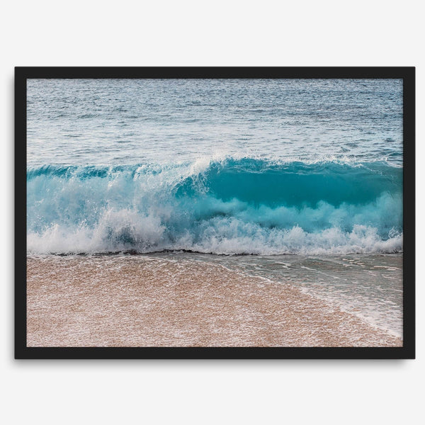 Minimalist Beach Fine Art Photography Print - Large Ocean Wave Wall Art, Framed or Unframed Hawaii Surf Coastal Artwork for Home Decor