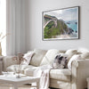 A fine art ocean print of one of the most iconic spots in the famous Route 1 in California - Bixby Bridge near Big Sur. Shot in a unique wide angle that captures the bridge, cliffs, the ocean, and the stunning beach below.