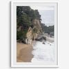 This captivating California coastal beach print captures the awe-inspiring scene of McWay Falls in Big Sur, as its creamy waterfall cascades onto a pristine beach and merges with the rhythmic dance of the ocean waves.