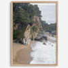 This captivating California coastal beach print captures the awe-inspiring scene of McWay Falls in Big Sur, as its creamy waterfall cascades onto a pristine beach and merges with the rhythmic dance of the ocean waves.