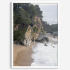 This captivating California coastal beach print captures the awe-inspiring scene of McWay Falls in Big Sur, as its creamy waterfall cascades onto a pristine beach and merges with the rhythmic dance of the ocean waves.