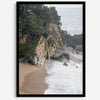 This captivating California coastal beach print captures the awe-inspiring scene of McWay Falls in Big Sur, as its creamy waterfall cascades onto a pristine beach and merges with the rhythmic dance of the ocean waves.
