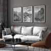 Zion wall art set featuring black and white photography of Zion National Park’s cliffs and Virgin River