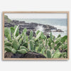 Cactus wall art of Kauai coast with ocean waves and tropical greenery.