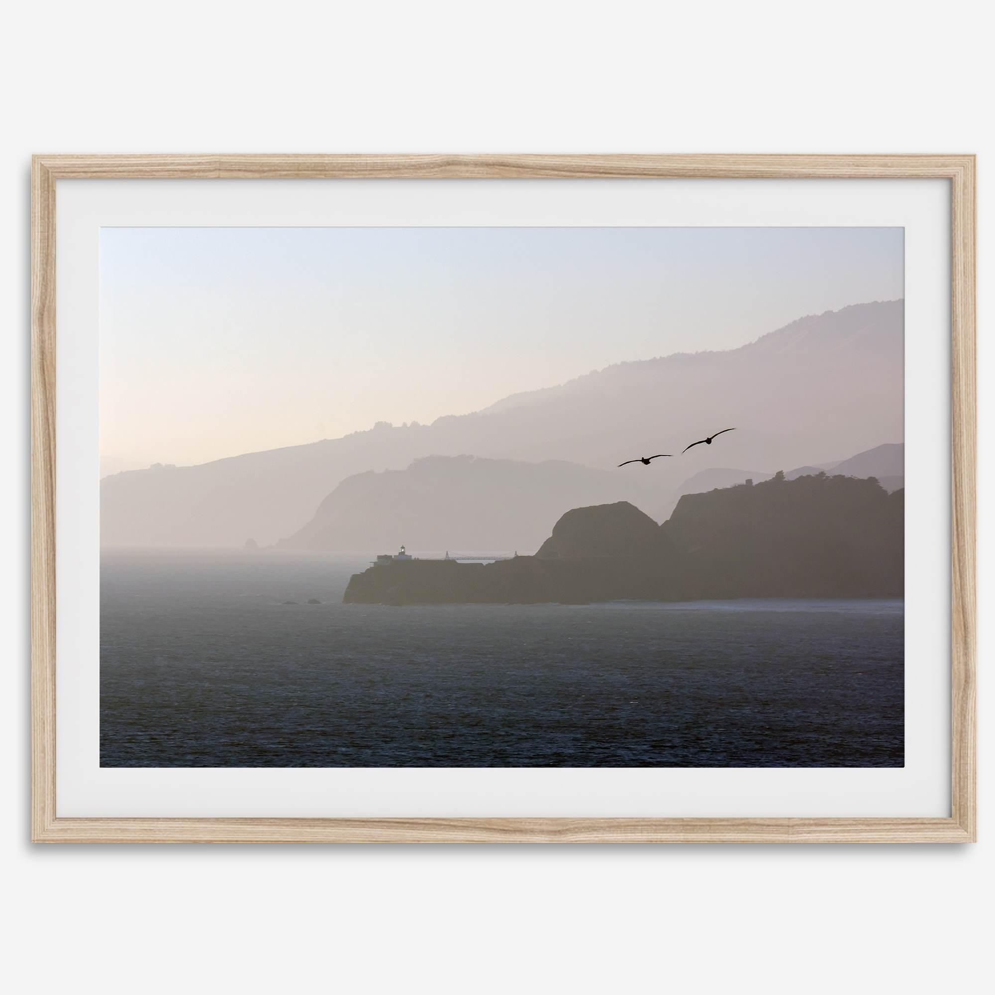 Scenic Coastal Ocean Print - California Seascape Photo Print, Framed West Coast Wall Art for Home or Office Decor