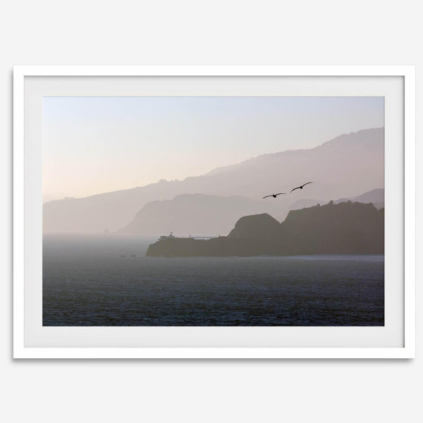 Scenic Coastal Ocean Print - California Seascape Photo Print, Framed West Coast Wall Art for Home or Office Decor