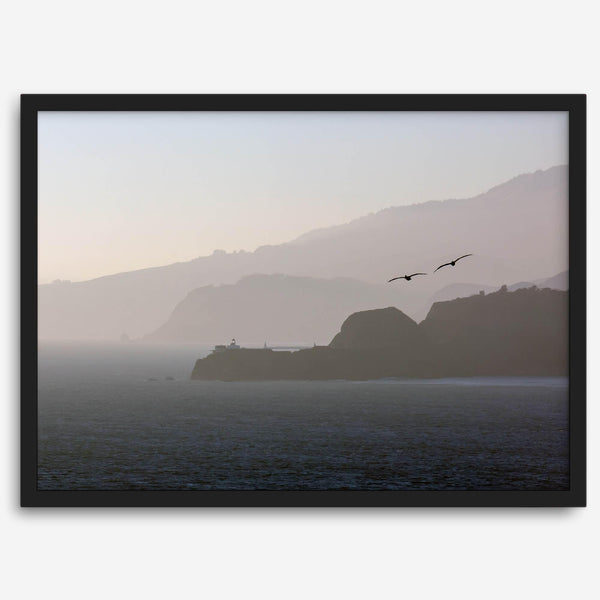 Scenic Coastal Ocean Print - California Seascape Photo Print, Framed West Coast Wall Art for Home or Office Decor