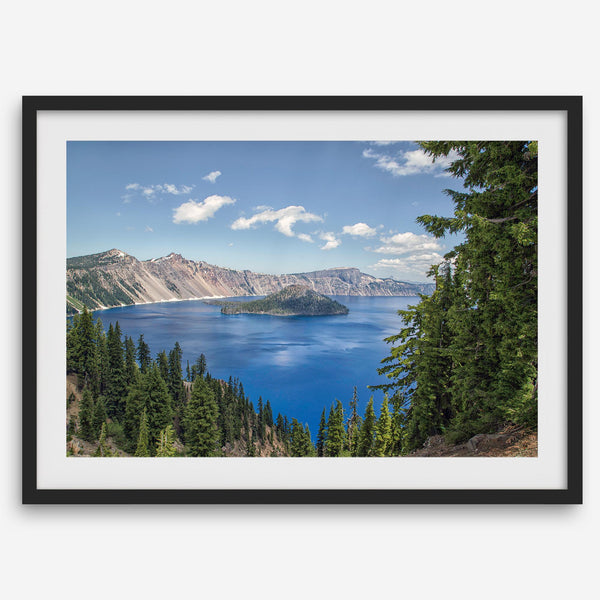 Fine Art Crater Lake Photography Print - Oregon Wall Decor, Large Framed National Park Blue Wall Art for Home Decor