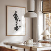 Black and white basketball wall art featuring a silhouetted player and reflective composition in minimalist fine art photography.