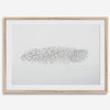 An abstract nature photography landscape photography print featuring a murmuration of starlings in an abstract formation against the sky, capturing minimalist beauty.