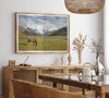This stunning piece of mountain Horse wall art was taken in Peru and showcases beautiful snow-covered mountains and grassy meadows in Peru and a charming horse grazing relaxingly in the forefront of the picture.