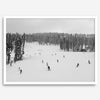 Framed black-and-white ski wall art showing skiers at Northstar resort in Lake Tahoe