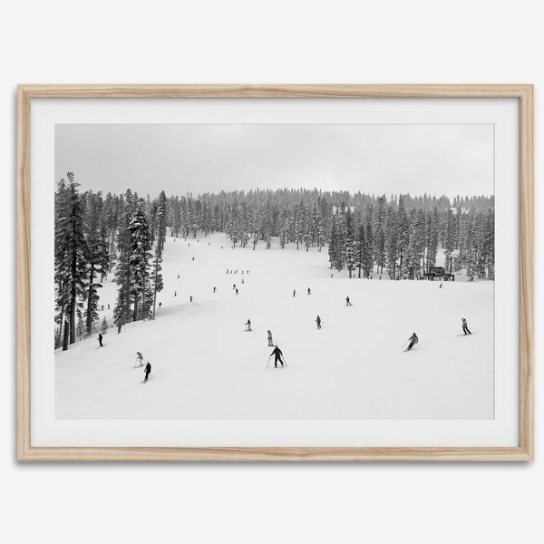 Framed black-and-white ski wall art showing skiers at Northstar resort in Lake Tahoe