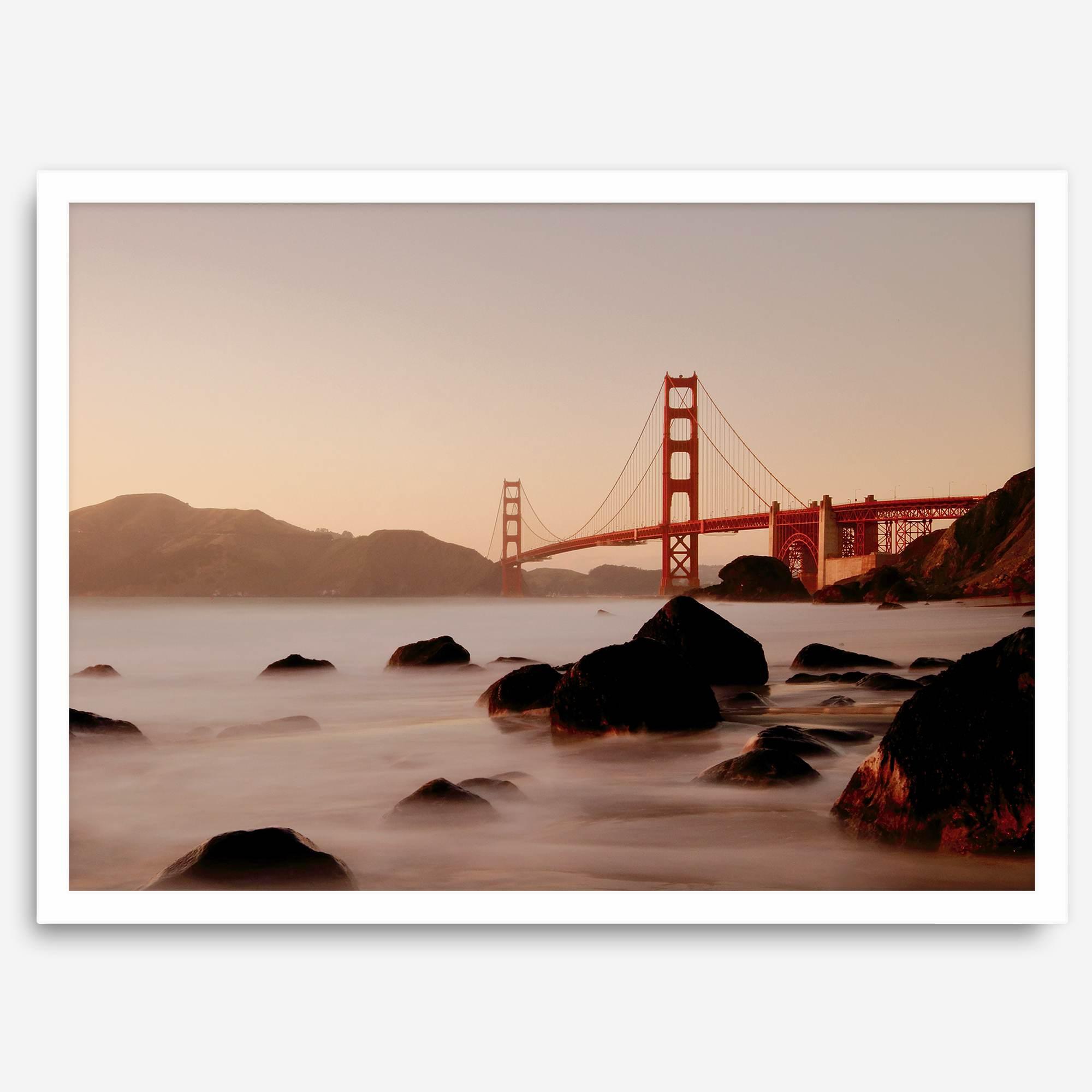 Fine Art Golden Gate Bridge Photography Print - San Francisco Wall Art, Golden Gate Sunset Print, Large Framed Travel Poster for Home Decor