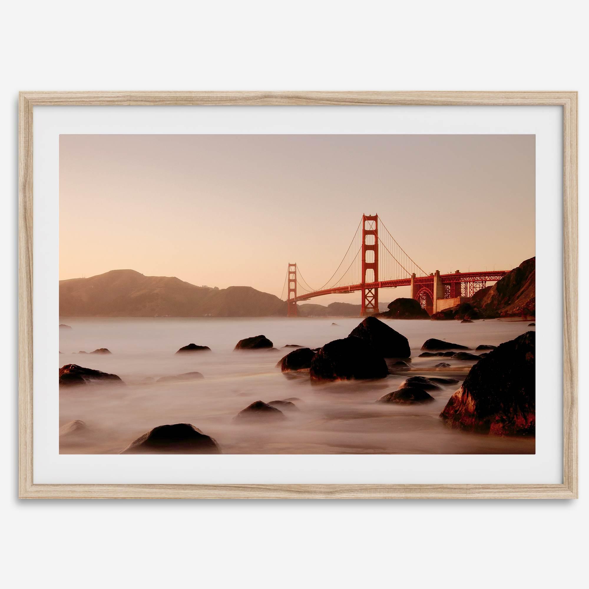 Fine Art Golden Gate Bridge Photography Print - San Francisco Wall Art, Golden Gate Sunset Print, Large Framed Travel Poster for Home Decor