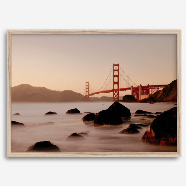 Fine Art Golden Gate Bridge Photography Print - San Francisco Wall Art, Golden Gate Sunset Print, Large Framed Travel Poster for Home Decor