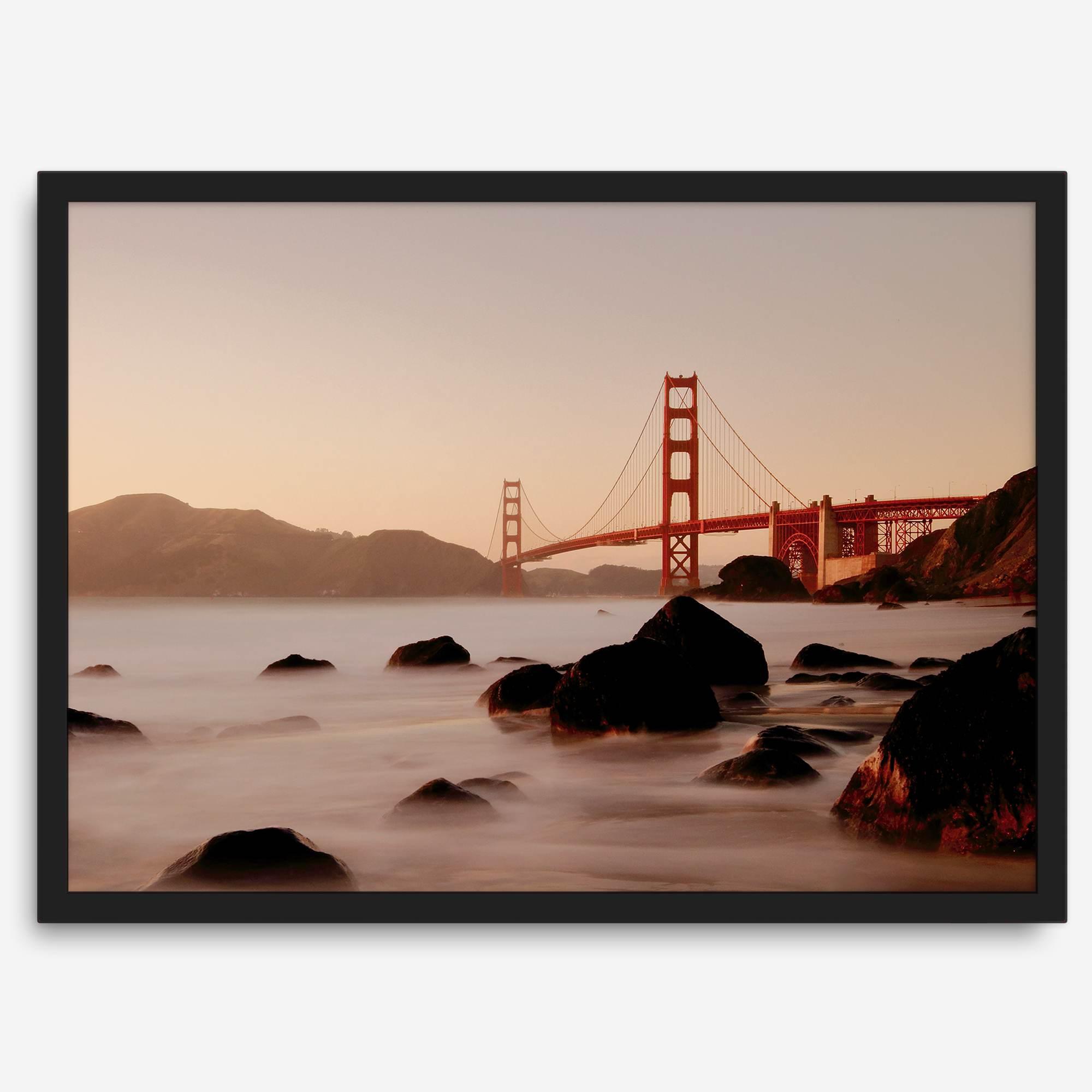 Fine Art Golden Gate Bridge Photography Print - San Francisco Wall Art, Golden Gate Sunset Print, Large Framed Travel Poster for Home Decor