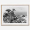 Lone Cypress Tree Coastal Wall Art - Monterey California Beach Print, Black and White Coastal Photography, Framed Ocean Art Wall Decor