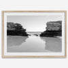 Fine Art Black and White Beach Photography Print - Large Beach Reflection Wall Art Framed or Unframed Poster for Home Decor