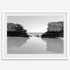 Fine Art Black and White Beach Photography Print - Large Beach Reflection Wall Art Framed or Unframed Poster for Home Decor