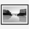 Fine Art Black and White Beach Photography Print - Large Beach Reflection Wall Art Framed or Unframed Poster for Home Decor