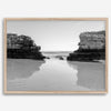Fine Art Black and White Beach Photography Print - Large Beach Reflection Wall Art Framed or Unframed Poster for Home Decor