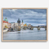 Prague Wall Art featuring Charles Bridge and Old Town skyline over the Vltava River