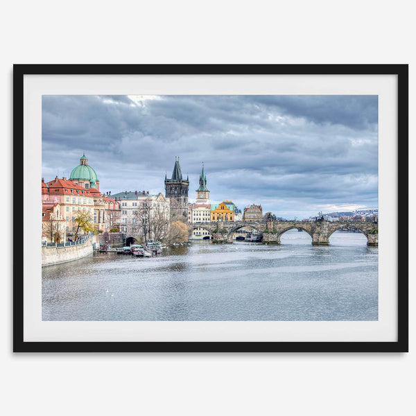Prague Wall Art featuring Charles Bridge and Old Town skyline over the Vltava River