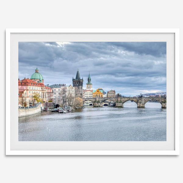 Prague Wall Art featuring Charles Bridge and Old Town skyline over the Vltava River