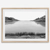 Black and white photo of Rodeo Beach Lagoon in the Marin Headlands near San Francisco – fine art landscape print