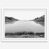 Black and white photo of Rodeo Beach Lagoon in the Marin Headlands near San Francisco – fine art landscape print
