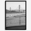 A fine art black and white print of the Golden Gate Bridge in San Francisco. This photo was taken from Baker Beach, showing the beautiful reflection of the bridge in the ocean. It is an excellent addition to your wall decor or a San Francisco gift.