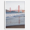 San Francisco Golden Gate Bridge Fine Art Photography Print With Beach Reflection, Framed or Unframed Beach Wall Art Poster for Home Decor