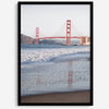 San Francisco Golden Gate Bridge Fine Art Photography Print With Beach Reflection, Framed or Unframed Beach Wall Art Poster for Home Decor