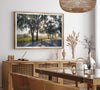 Step into California Wine Country with our fine art print of a winding road through the vineyards of the Russian River in Sonoma Valley. The rays of the setting sun are visible behind the trees, spreading warmth across THE vineyards.