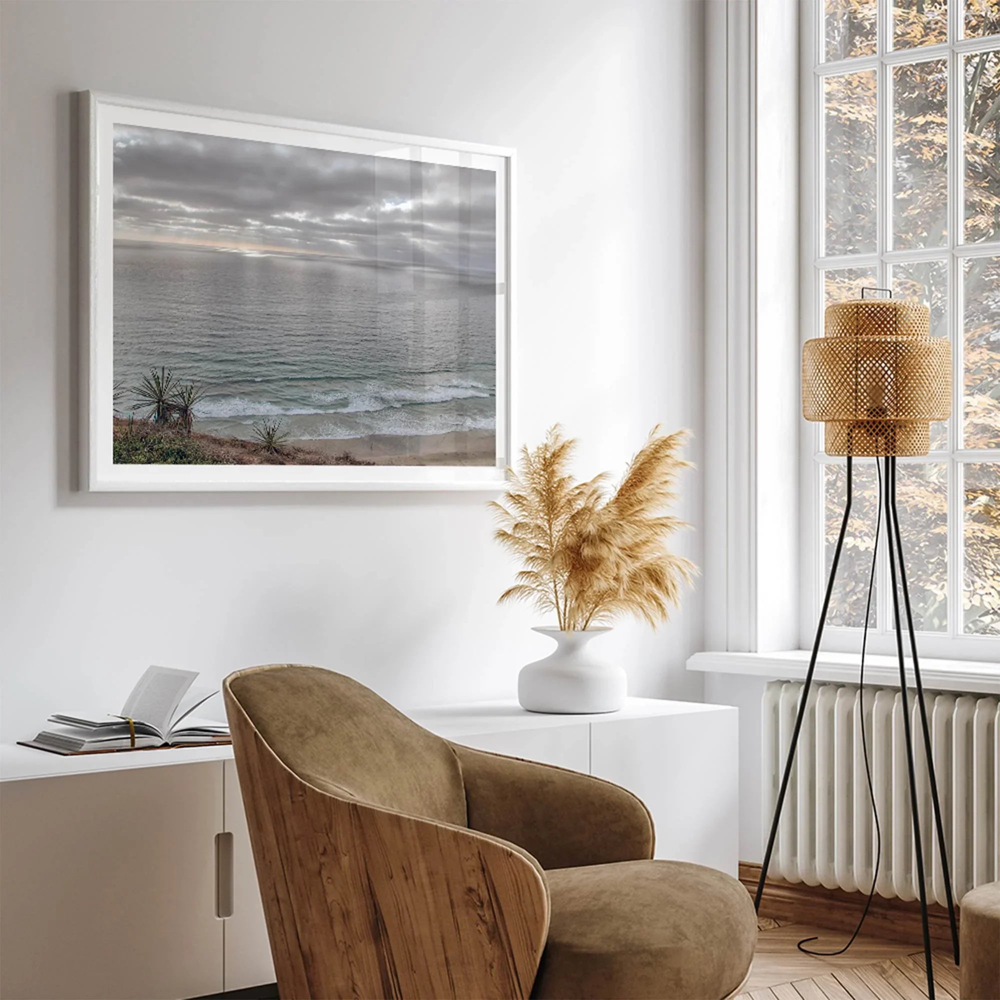 Fine art seascape print capturing calm ocean light and textures from San Diego’s coastline.