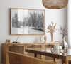 snowy pines wall art, black and white nature, winter landscape print, Tahoe forest art, snow-covered forest, fine art nature print, pine tree wall art, monochrome landscape, winter decor, snow photography, nature photography, black and white wall art, rustic cabin decor.