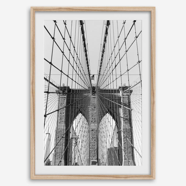 Elegant brooklyn bridge print with detailed steel structure, suited for modern office or home gallery
