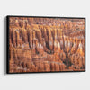 Large framed Bryce Canyon wall art featuring towering orange sandstone hoodoos and intricate rock formations in Bryce Canyon National Park, Utah.