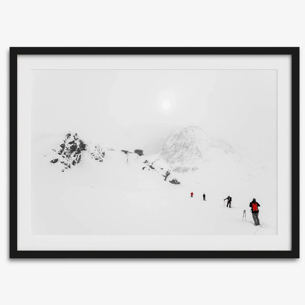 Denali Alaska snow mountain photography - fine art winter landscape print in modern Scandi style.