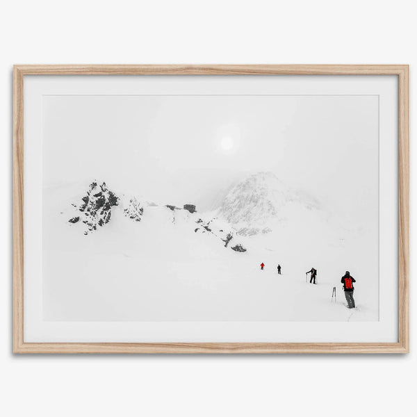Denali Alaska snow mountain photography - fine art winter landscape print in modern Scandi style.